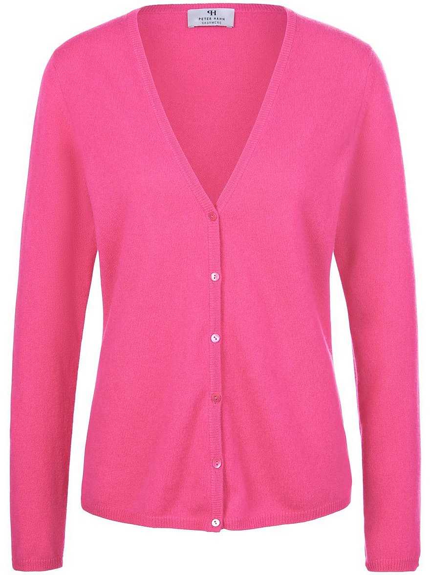 Strickjacke aus 100% Premium-Kaschmir Modell Cora Peter Hahn Cashmere pink Größe: 48