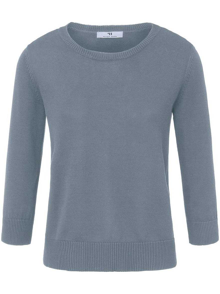 Rundhals-Pullover aus 100% SUPIMA®-­Baumwolle Peter Hahn blau Größe: 52