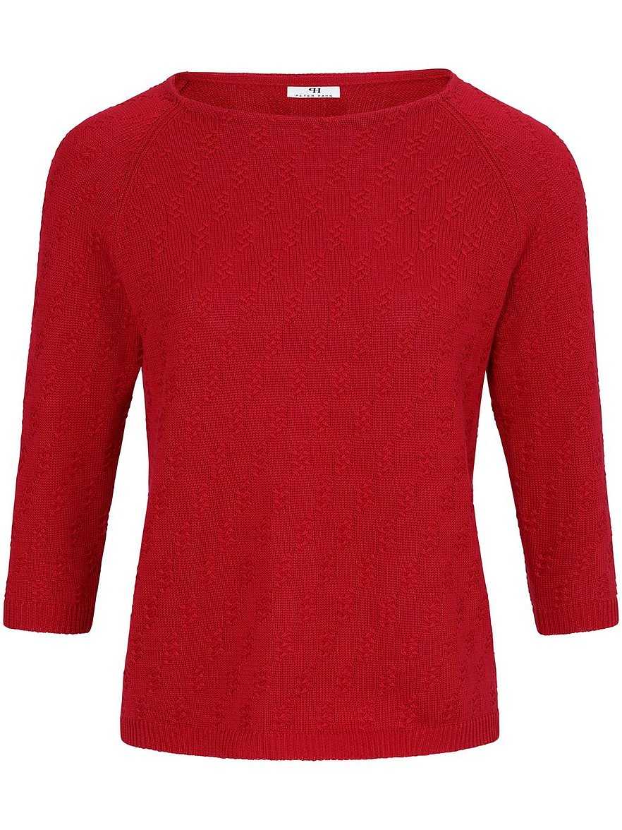 Rundhals-Pullover aus 100% SUPIMA®-Baumwolle Peter Hahn rot Größe: 46