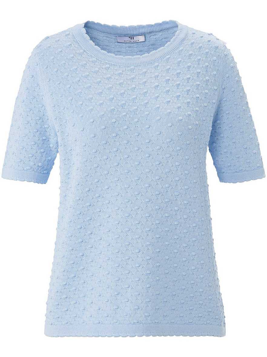 Rundhals-Pullover aus 100% SUPIMA®-Baumwolle Peter Hahn blau Größe: 48