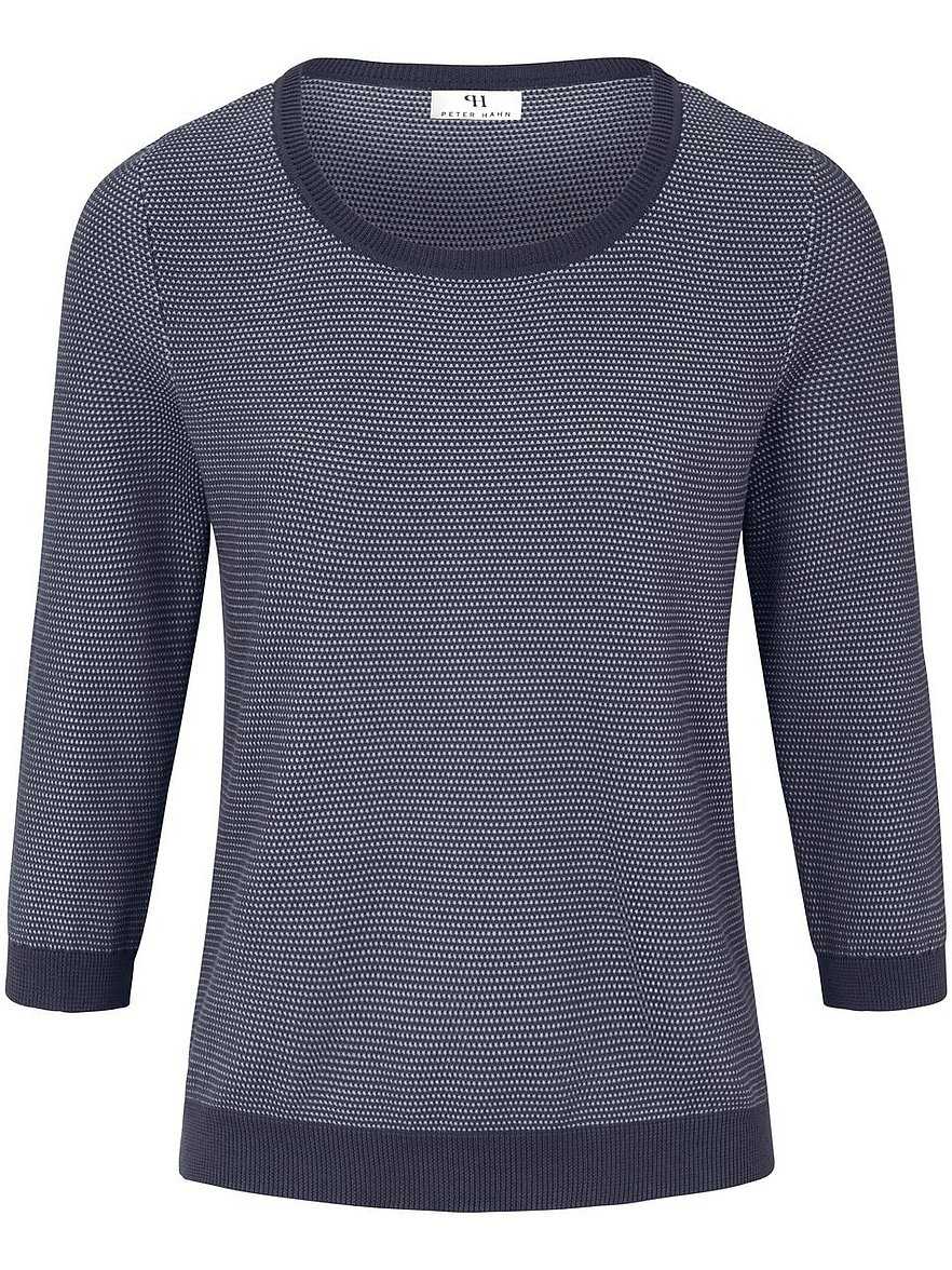 Rundhals-Pullover aus 100% SUPIMA®-Baumwolle Peter Hahn blau Größe: 36