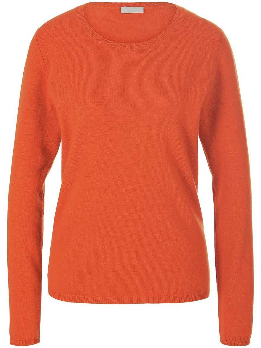Rundhals-Pullover aus Schurwolle und Kaschmir include orange Größe: 46