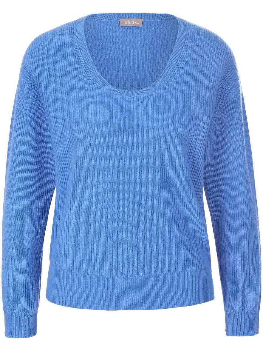 Rundhals-Pullover aus Seide und Kaschmir include blau Größe: 44