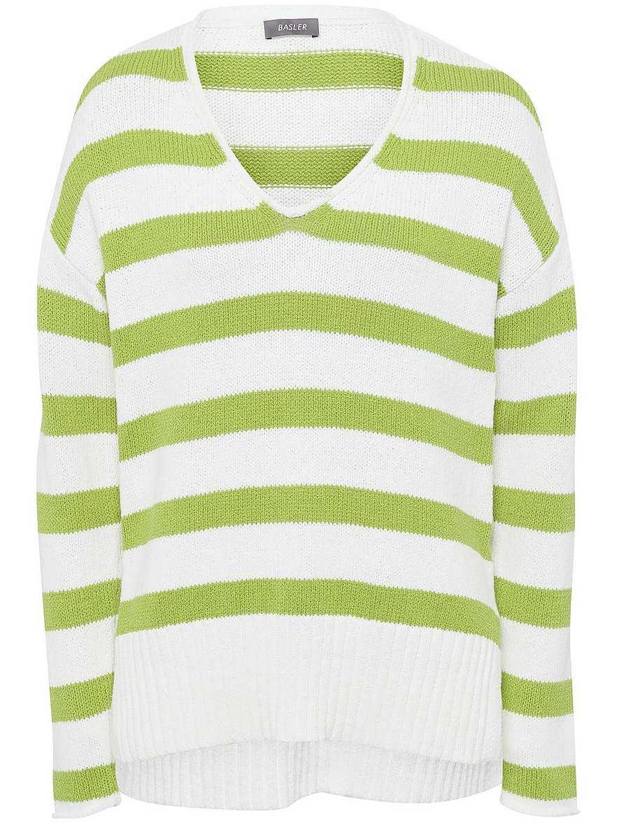 V-Strick-Pullover BASLER grün