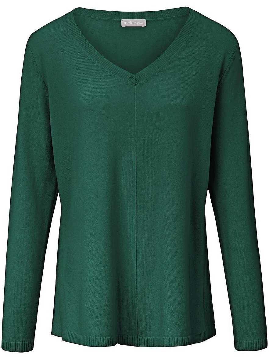 V-Pullover aus 100% Premium-Kaschmir include grün Größe: 44