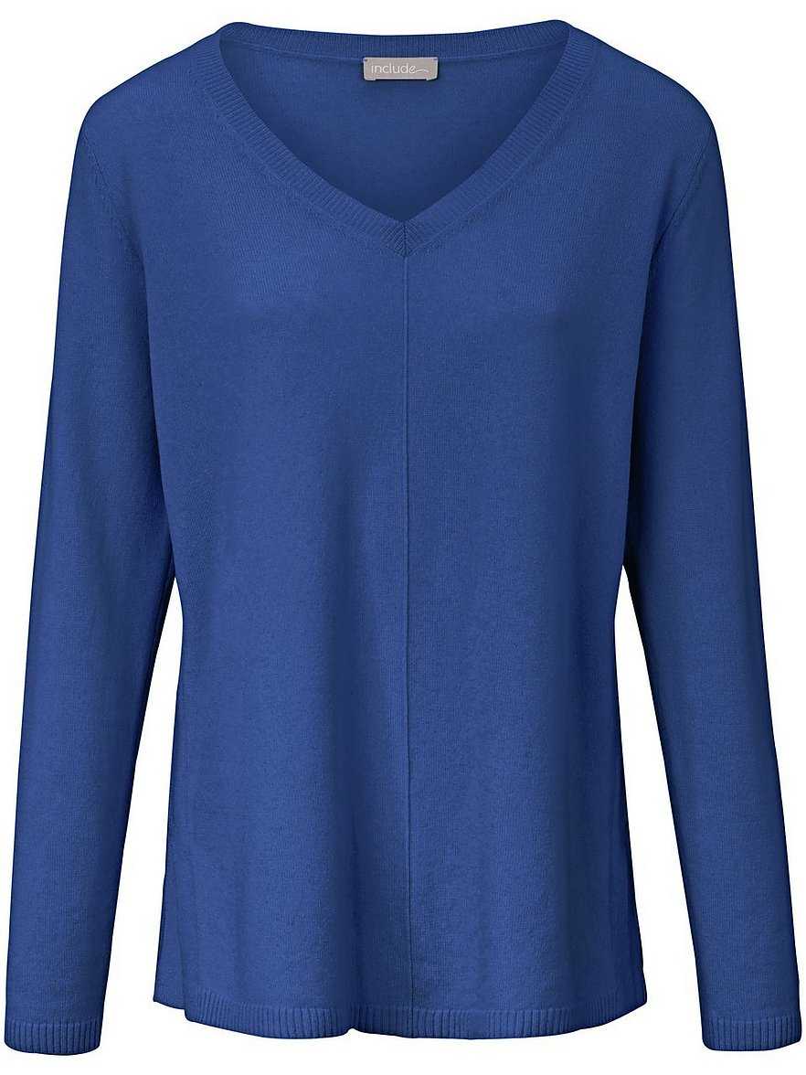 V-Pullover aus 100% Premium-Kaschmir include blau Größe: 36