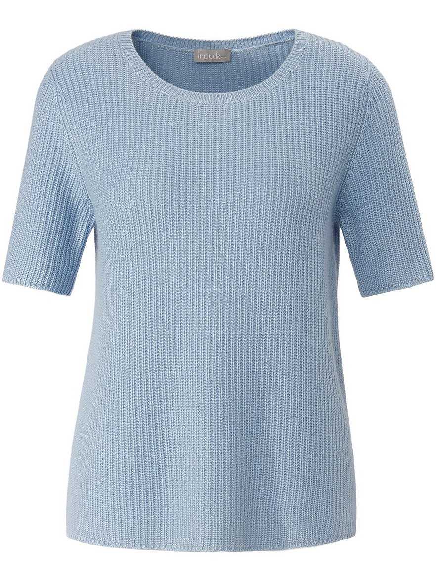 Rundhals-Pullover aus Seide und Kaschmir include blau Größe: 40
